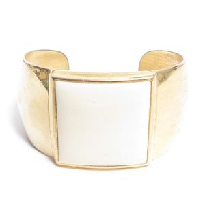 Vintage Signed Gold Plated Enamel Cuff Bracelet